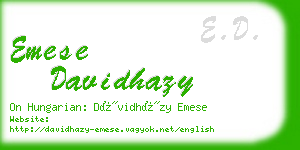 emese davidhazy business card